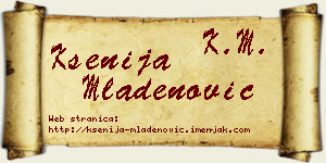 Ksenija Mladenović vizit kartica